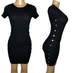 NWT Women Sexy Dress Size S/M Scoop Neck Slim Fit Bodycon Elegant Short Dress